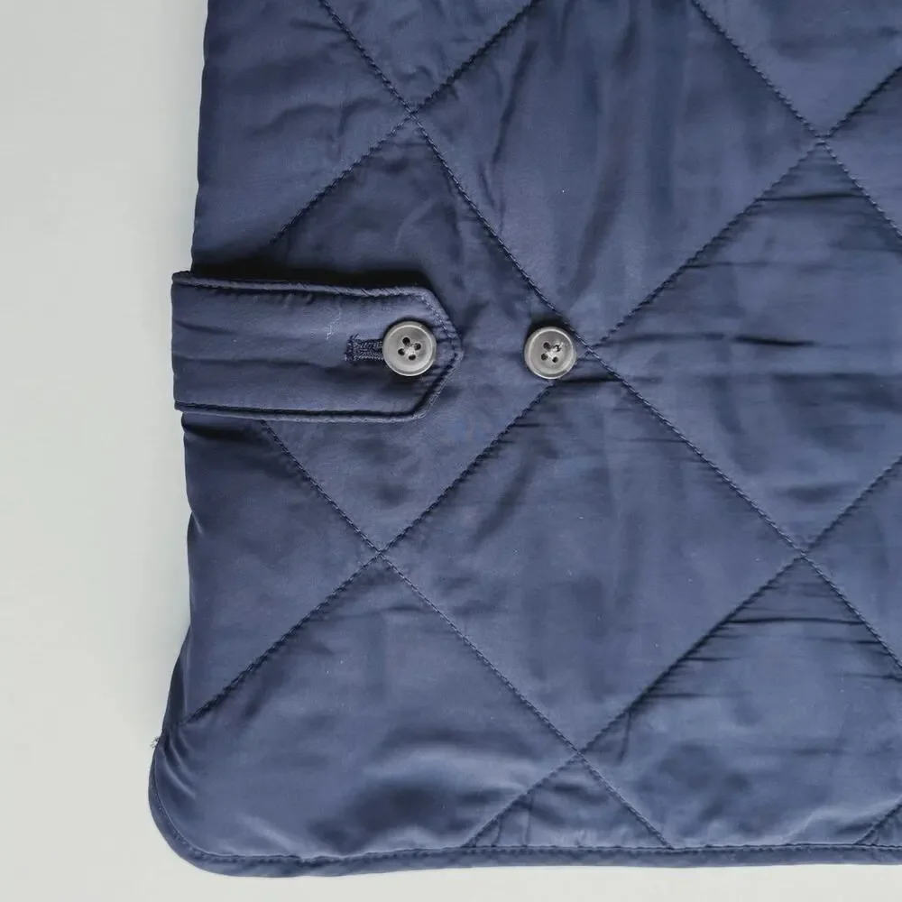 J. Crew Quilted Vest Mens XL Navy Blue Full Zip Pockets Outdoors